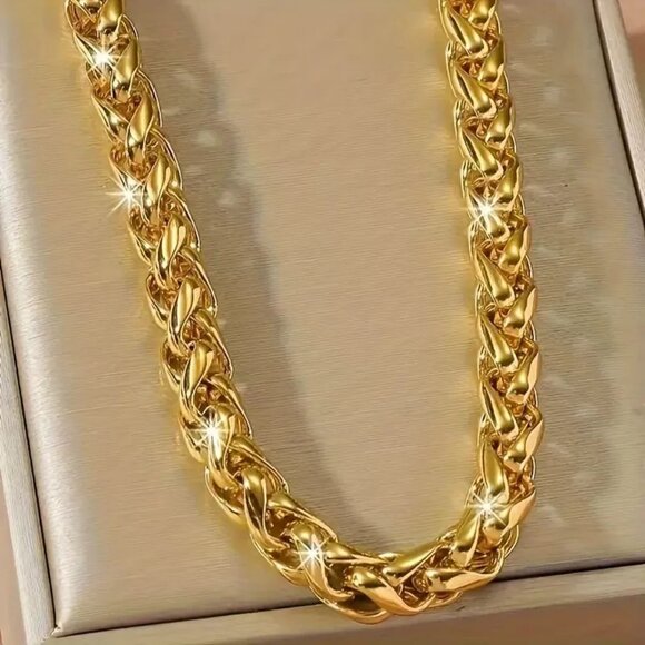 14K 6mm 26" Long Herringbone Chain Necklace - Picture 1 of 2